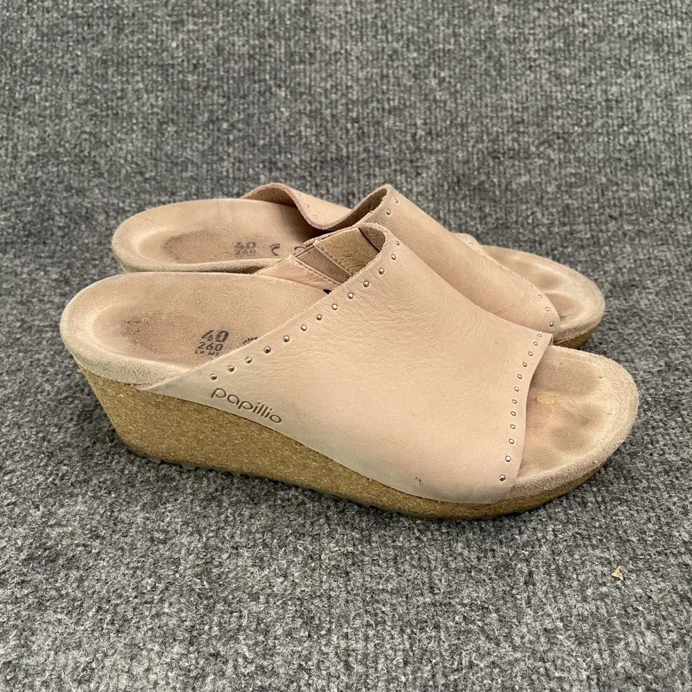 Papillio By Birkenstock Namica Wedge Sandals Womens Sz 40 Cork Slide Pink